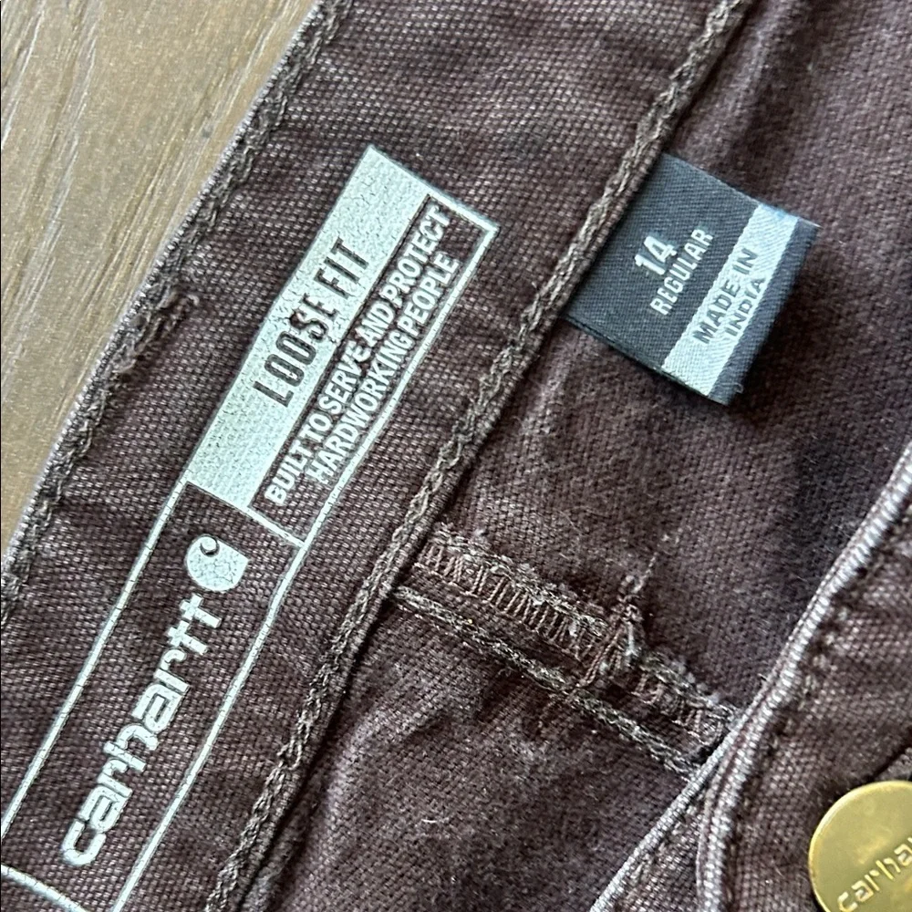 Carhartt Women's Straight Leg Utility Jeans in Dark Brown !! Size 14